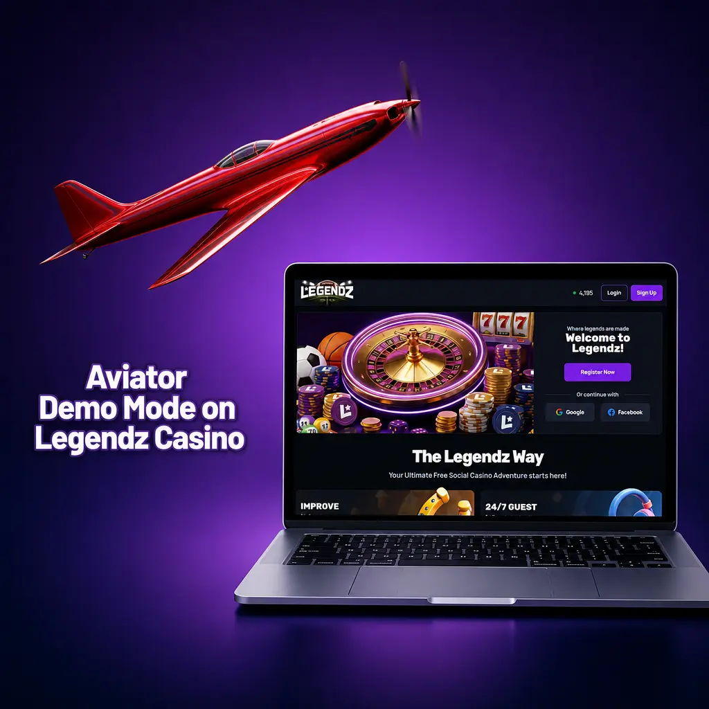 Aviator demo mode screen on Legendz Casino