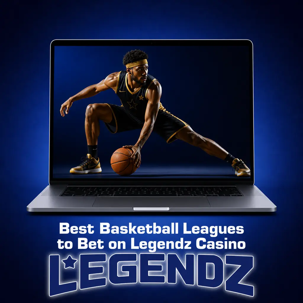 Basketball on a court representing Legendz Casino basketball betting leagues