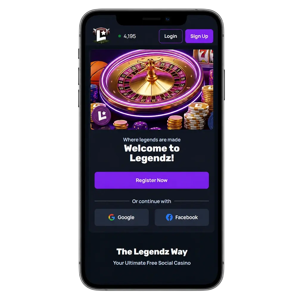 Legendz Casino app on Android and iOS devices