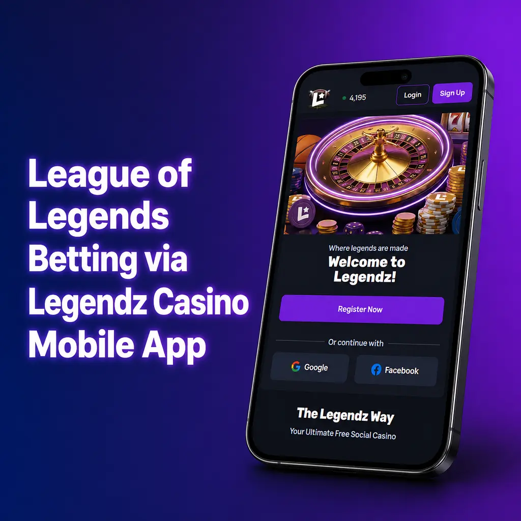 Legendz Casino mobile app showing League of Legends betting odds