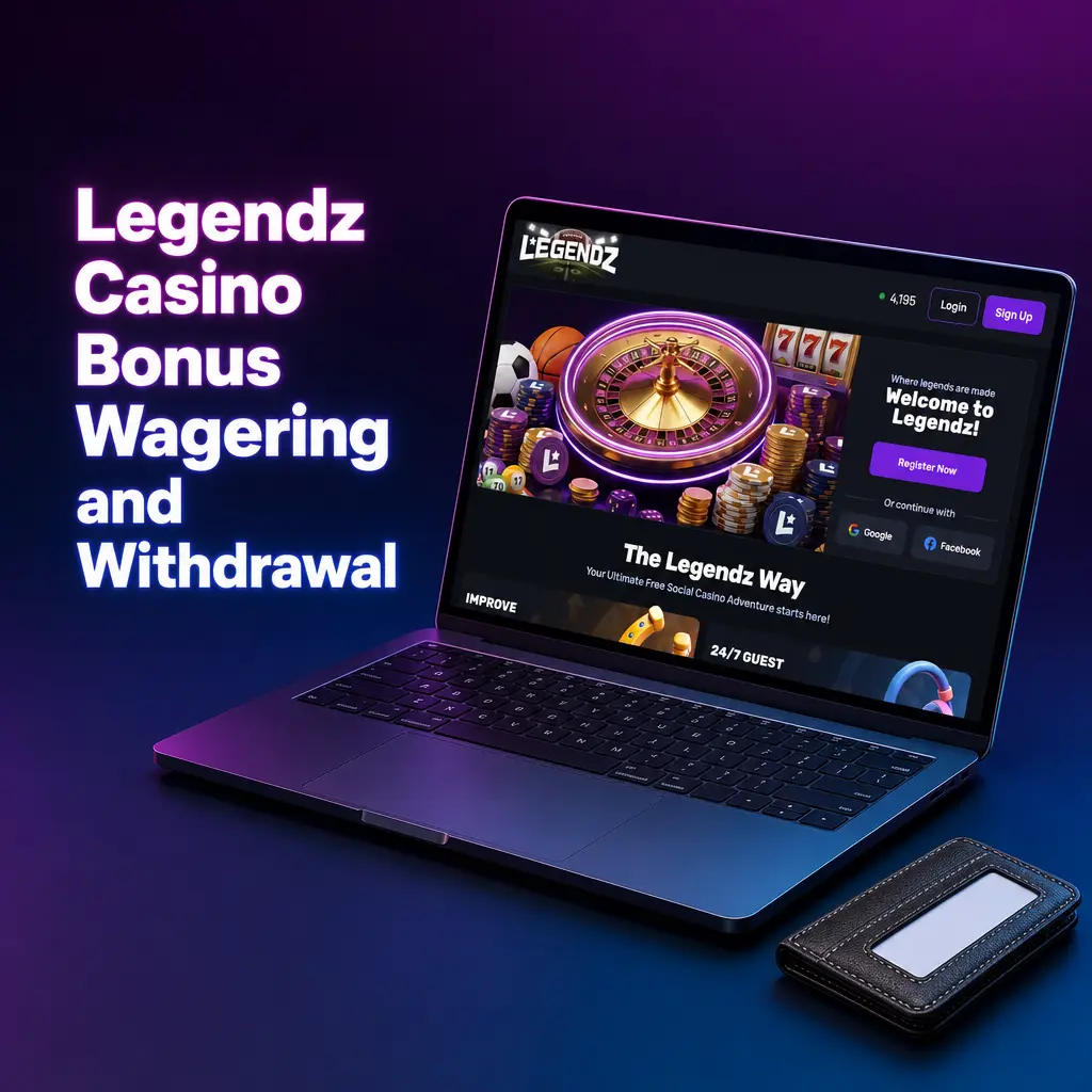 Legendz Casino bonus wagering and withdrawal dashboard
