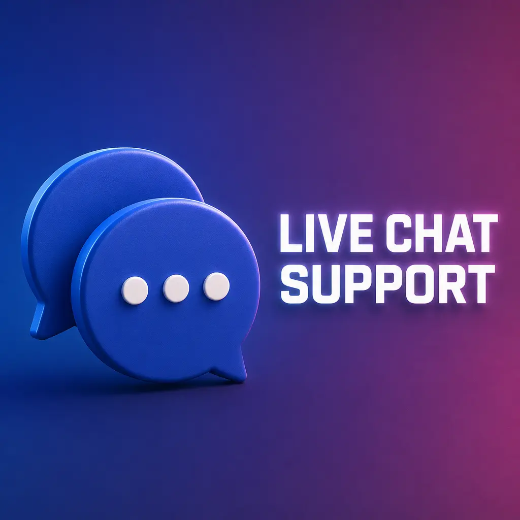 Live chat support window open on a casino website