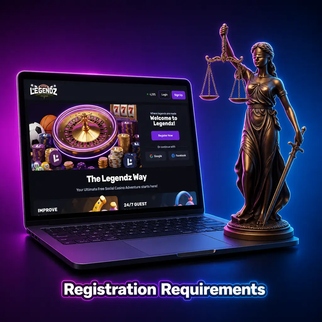 Player completing registration on Legendz Casino