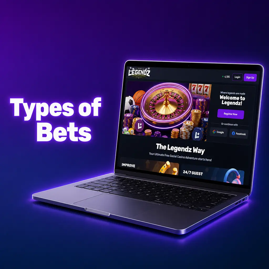 Sportsbook betting slip showing different bet types
