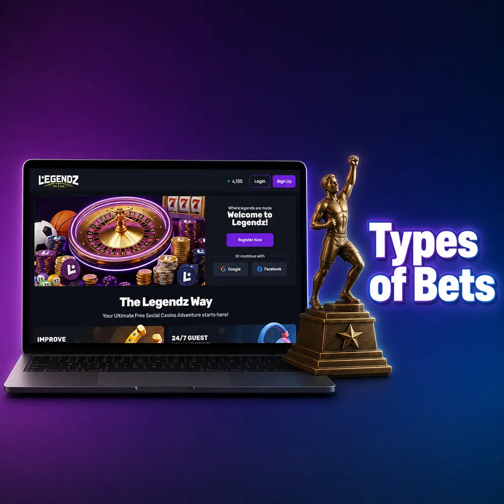 Betting slip showing different bet types at Legendz Casino
