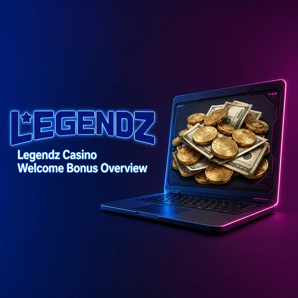Legendz Casino welcome bonus offer showing Gold Coins and Sweeps Coins