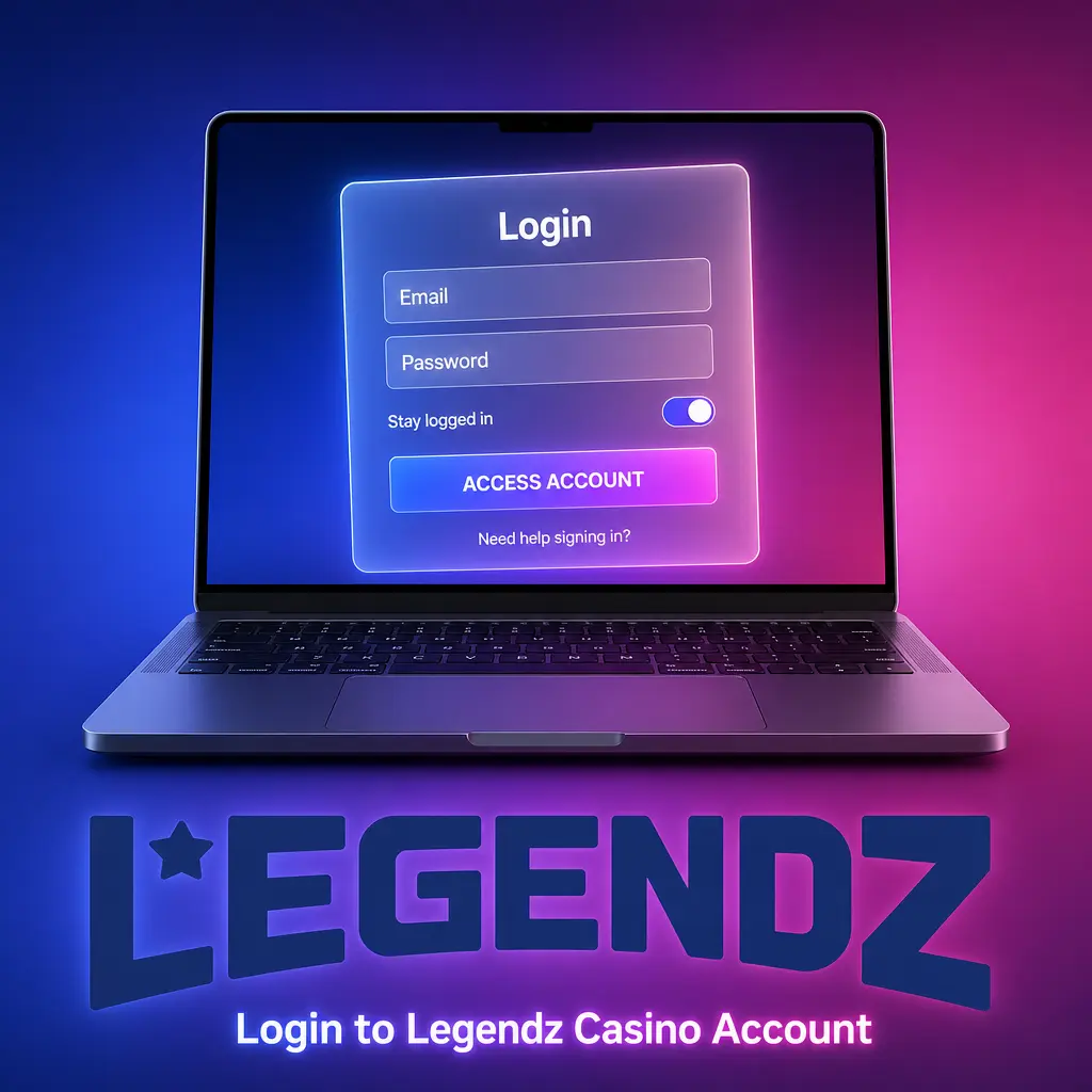 Legendz Casino login screen