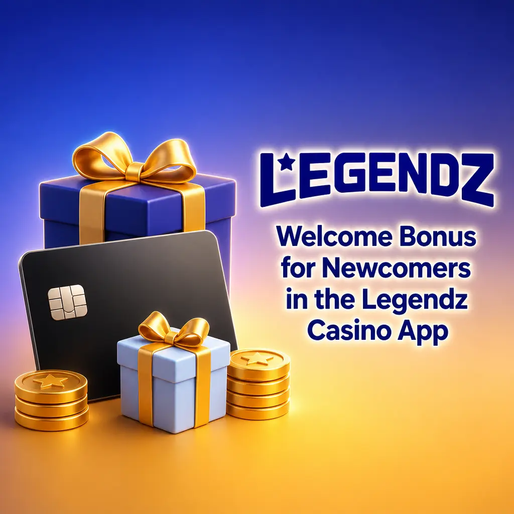 Legendz Casino app welcome bonus screen showing Casino and Sportsbook options